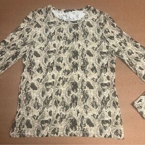 Rag & Bone Black Animal Print Jersey Top